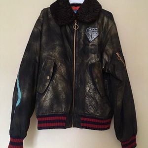 Rare Gucci ghost shearling bomber jacket